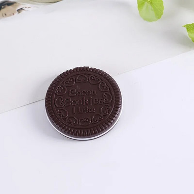 1 buc. Mini oglindă de machiaj din ciocolată în formă de prăjitură Oglindă de buzunar compactă Oglindă cosmetică pliabilă portabilă cu 1 pieptene Cadouri pentru femei