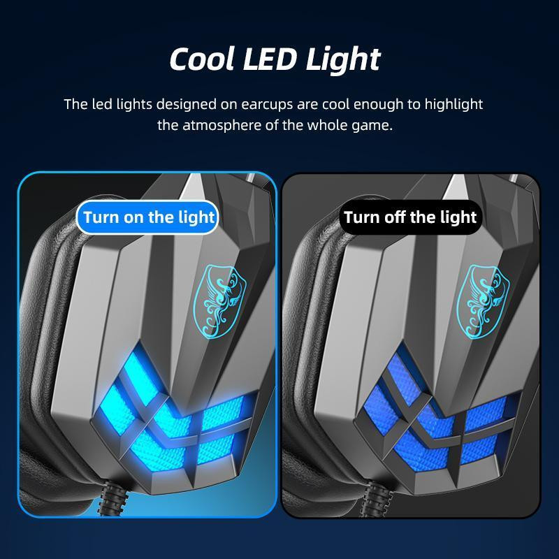 Játékos fejhallgató Virtuális térhatású hang Gamer fülhallgató Hangvezérlés USB vezetékes mikrofonos fejhallgatóval PS4 PC számítógéphez