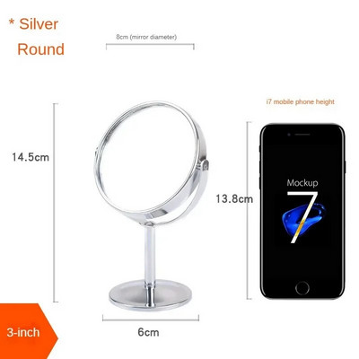 3-tollise suurendusega meigipeegel 360 pöörlev professionaalne lauaarvuti kosmeetiline metallist peegel kahepoolne luup