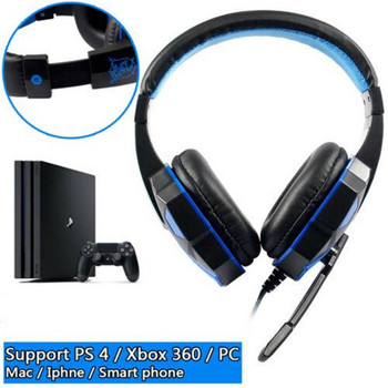 Слушалки за игри 3,5 мм кабелни гейминг бас стерео слушалки за глава с HD микрофон за компютър лаптоп компютър PS4 Xbox