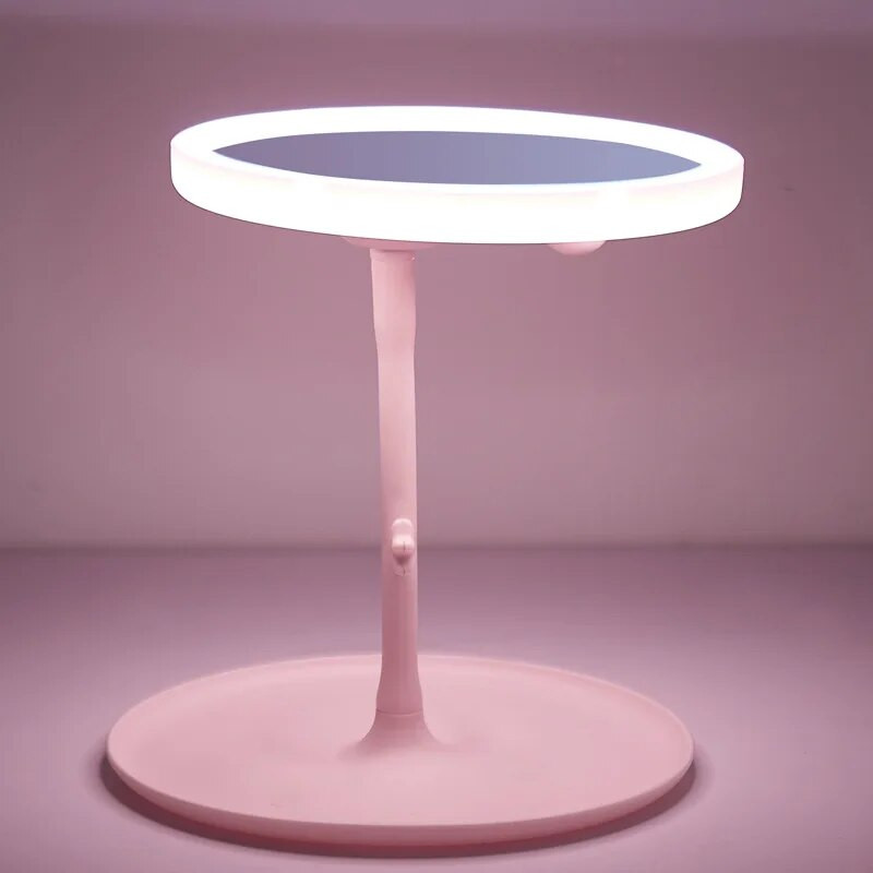LED érintőképernyős sminktükör összecsukható tükör megvilágított sminktükör 3 színű fénymódok USB újratölthető kozmetikai tükör eszközök
