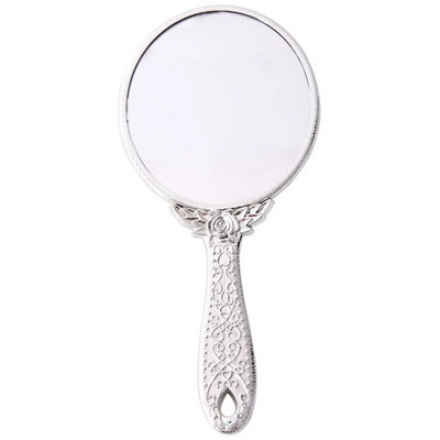 Retro faragott fém sminktükör hordozható kézi európai stílusú hiúsági kézi tükör SPA szalon fogantyú kompakt kozmetikai tükrök