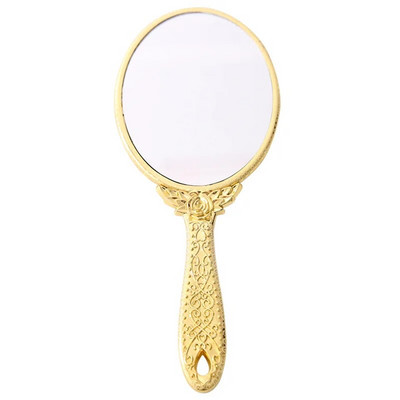 Retro faragott fém sminktükör hordozható kézi európai stílusú hiúsági kézi tükör SPA szalon fogantyú kompakt kozmetikai tükrök