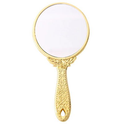 Retro faragott fém sminktükör hordozható kézi európai stílusú hiúsági kézi tükör SPA szalon fogantyú kompakt kozmetikai tükrök