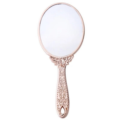 Retro faragott fém sminktükör hordozható kézi európai stílusú hiúsági kézi tükör SPA szalon fogantyú kompakt kozmetikai tükrök