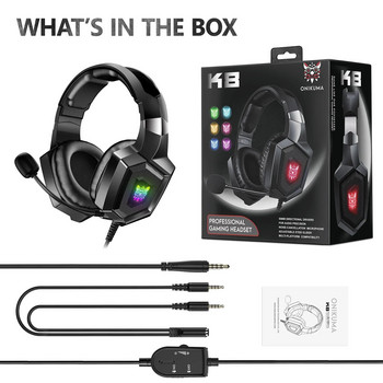 Wired Over The Ear Ακουστικά παιχνιδιών 3,5 χιλιοστών ακύρωσης θορύβου παιχνιδιών με μικρόφωνο για υπολογιστή PC Gamer Πτυσσόμενα PS4/PS5