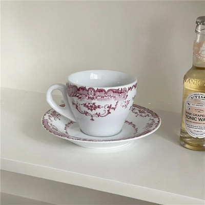 Винтидж керамична чиния с роза Европейски стил Западна храна Ястия с макаронени изделия Чинии за вечеря Салата Десерт Ястие Домашно изкуство Сервии