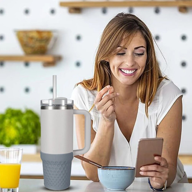 Vizes palackhüvely szilikon palack alsó hüvely fedél csúszásgátló vizes palack hordozó csésze tartozék Stanley 30 oz 40 oz csészéhez