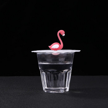 Сладък анимационен животински силиконов стъклен капак за чаша Устойчиви на висока температура капаци Анти-прах Устойчиви чаши за кафе Смукателни уплътнителни капачки