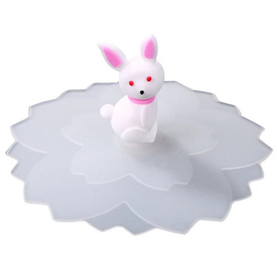 Aranyos rajzfilm állati szilikon üvegpohár fedél magas hőmérsékletnek ellenálló fedők porálló, tartós kávésbögre szívó tömítő kupakok