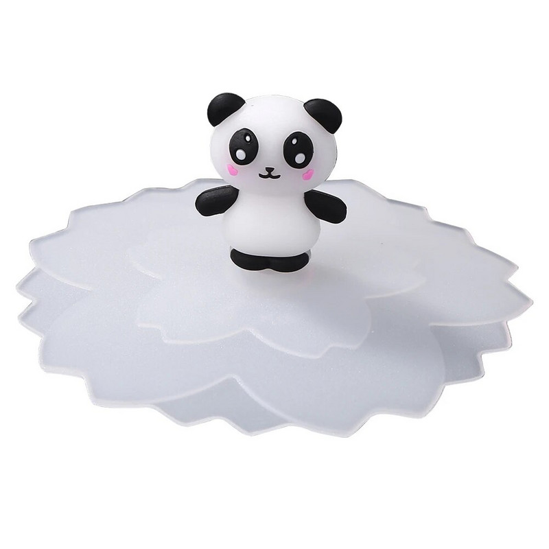 Aranyos rajzfilm állati szilikon üvegpohár fedél magas hőmérsékletnek ellenálló fedők porálló, tartós kávésbögre szívó tömítő kupakok