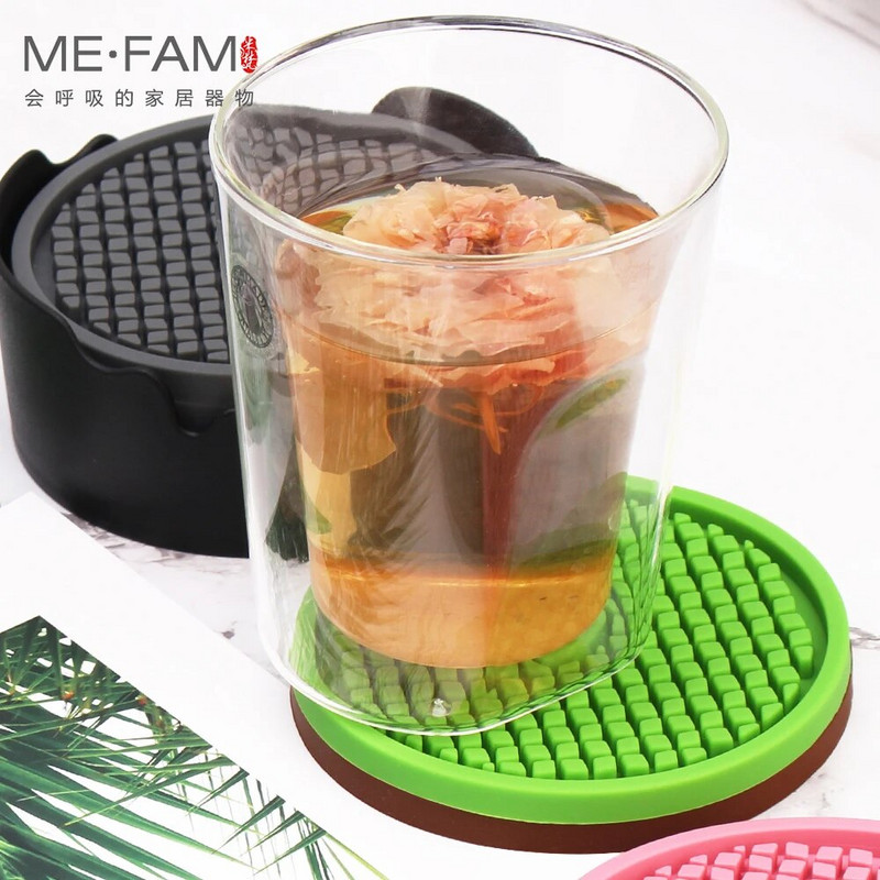 Szilikon csésze szőnyegek készlet bár kávézó iroda csúszásmentes hőszigetelés karácsonyi dekoráció védőpárna forró tea kávé kávé ital alátétek