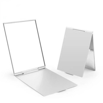 Алуминиево сгъваемо огледало с джоб Мини преносими огледала за грим Ръчно за пътуване Малко огледало Суетно сгъваемо компактно козметично средство