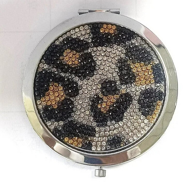 Ρετρό χρυσός μεταλλικός καθρέφτης τσέπης Συμπαγείς καλλυντικοί vintage καθρέφτες Χρυσό κρύσταλλο φορητό μακιγιάζ Vanity Beauty Tools