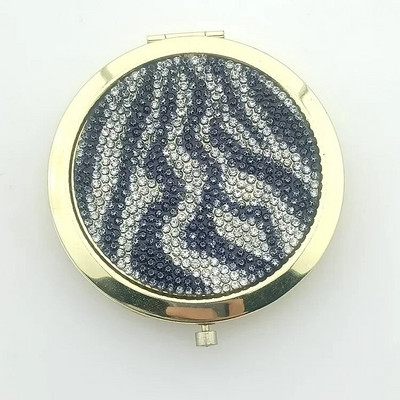 Ρετρό χρυσός μεταλλικός καθρέφτης τσέπης Συμπαγείς καλλυντικοί vintage καθρέφτες Χρυσό κρύσταλλο φορητό μακιγιάζ Vanity Beauty Tools