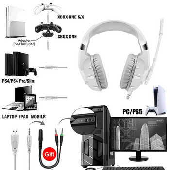 Νέο Super Bass Headset Gamer Ακουστικά Υπολογιστή υπολογιστή, Over ear 9D Stereo Phone Gaming Headset with Microphone για PS4 PS5 XBOX