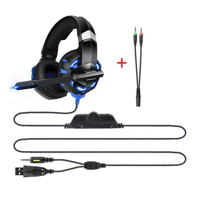 Új Super Bass Headset Gamer Fejhallgató Számítógép PC, Fül felett 9D Sztereó Telefonos Gaming Headset Mikrofonnal PS4 PS5 XBOX-hoz