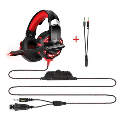 Új Super Bass Headset Gamer Fejhallgató Számítógép PC, Fül felett 9D Sztereó Telefonos Gaming Headset Mikrofonnal PS4 PS5 XBOX-hoz