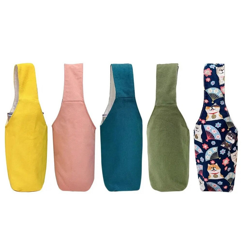 Έγχρωμη καμβάς θήκη για μπουκάλια νερού Τσάντα μεταφοράς Φλιτζάνι καφέ Κάλυμμα αποθήκευσης μανίκι Τσάντες κινητού τηλεφώνου Ομπρέλα Τσάντες χειρός Αξεσουάρ