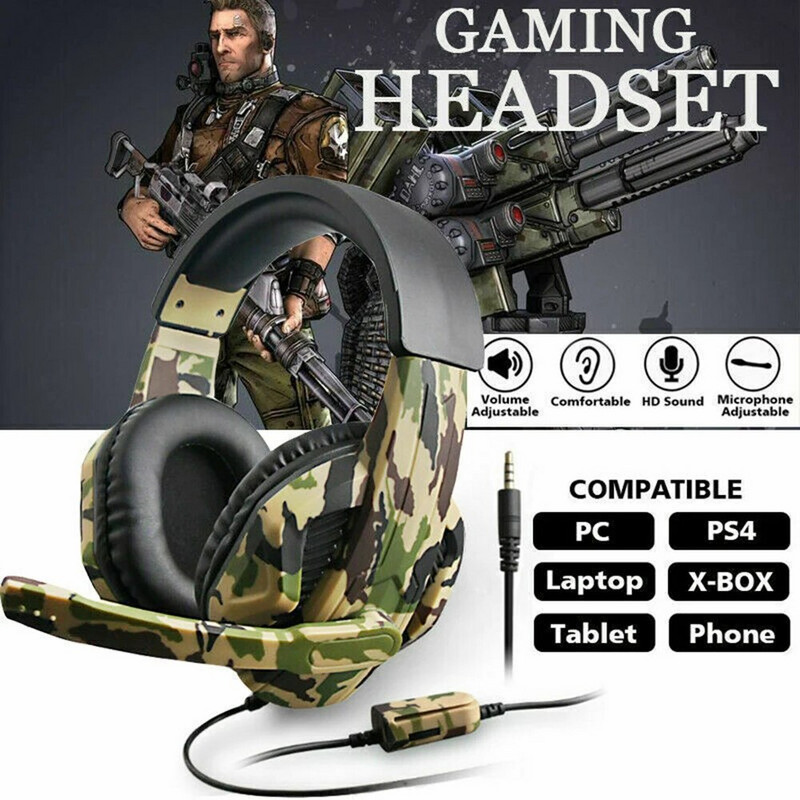 Vezetékes játékfejhallgató mikrofonnal számítógéphez PS4 PS5 Xbox Bass Stereo Game Headset 3.5MM fülhallgató PC mobiltelefonhoz