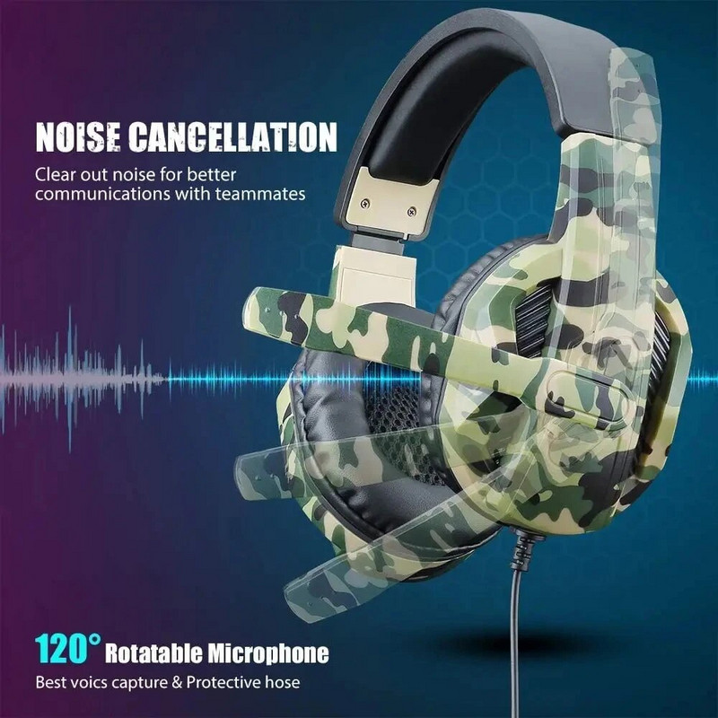 Vezetékes játékfejhallgató mikrofonnal számítógéphez PS4 PS5 Xbox Bass Stereo Game Headset 3.5MM fülhallgató PC mobiltelefonhoz