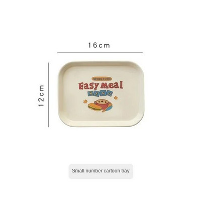 Roztomilý kreslený amín na raňajky, ovocný podnos, stolný úložný priestor, občerstvenie, šperkovnica, podnos, pózovanie, dekorácia