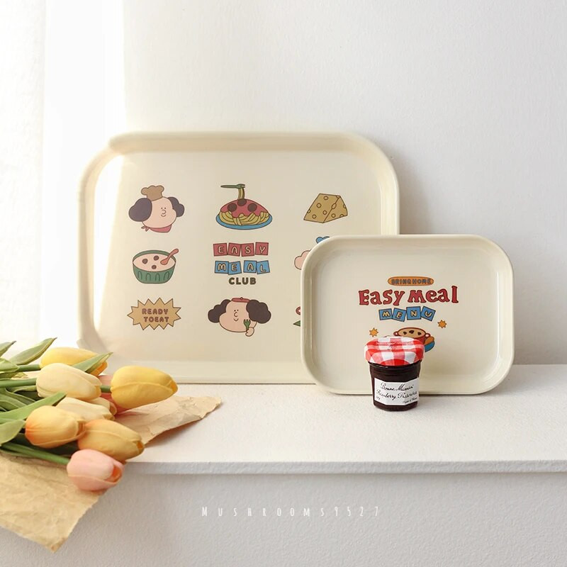 Aranyos amin rajzfilm reggelire Gyümölcstálca Asztali apróságok Tárolás Harapnivalók Ékszertálca Pózoló lövés dekoráció