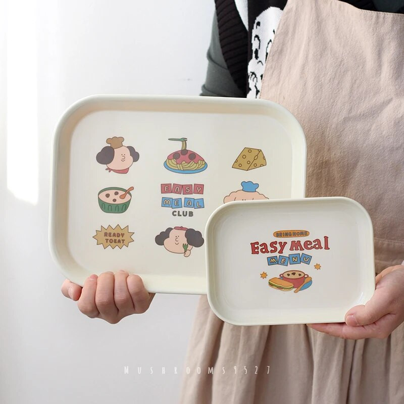 Aranyos amin rajzfilm reggelire Gyümölcstálca Asztali apróságok Tárolás Harapnivalók Ékszertálca Pózoló lövés dekoráció