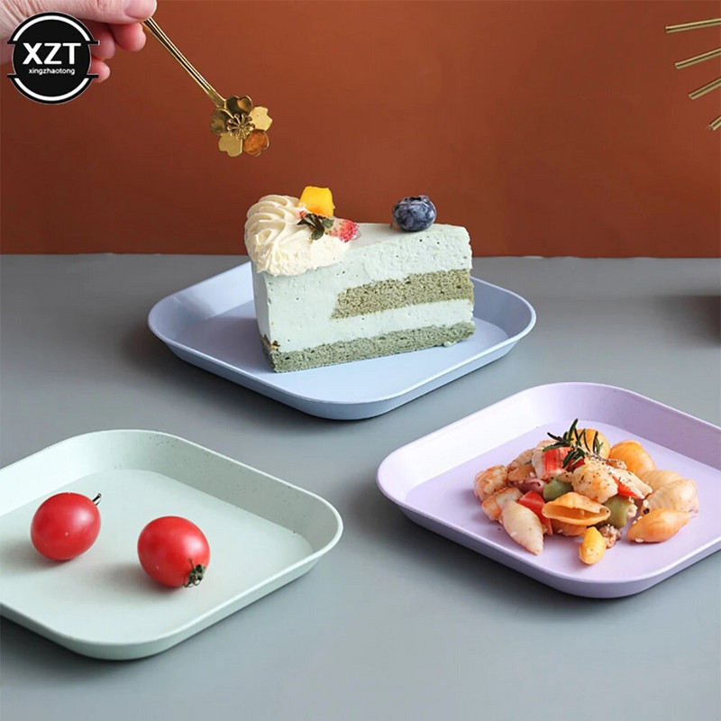 Evőeszköz készlet Köpködő csontos edény háztartási 6 hüvelykes műanyag kis edény Sós zöldséges uzsonna süteménytál Gyümölcstányér Szemetestál