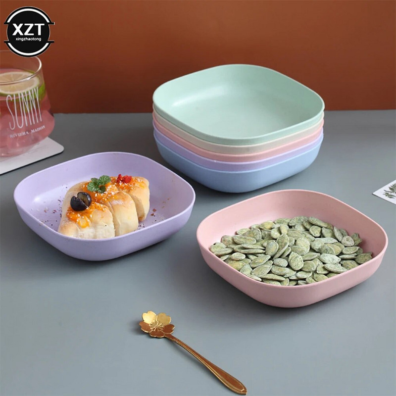 Evőeszköz készlet Köpködő csontos edény háztartási 6 hüvelykes műanyag kis edény Sós zöldséges uzsonna süteménytál Gyümölcstányér Szemetestál