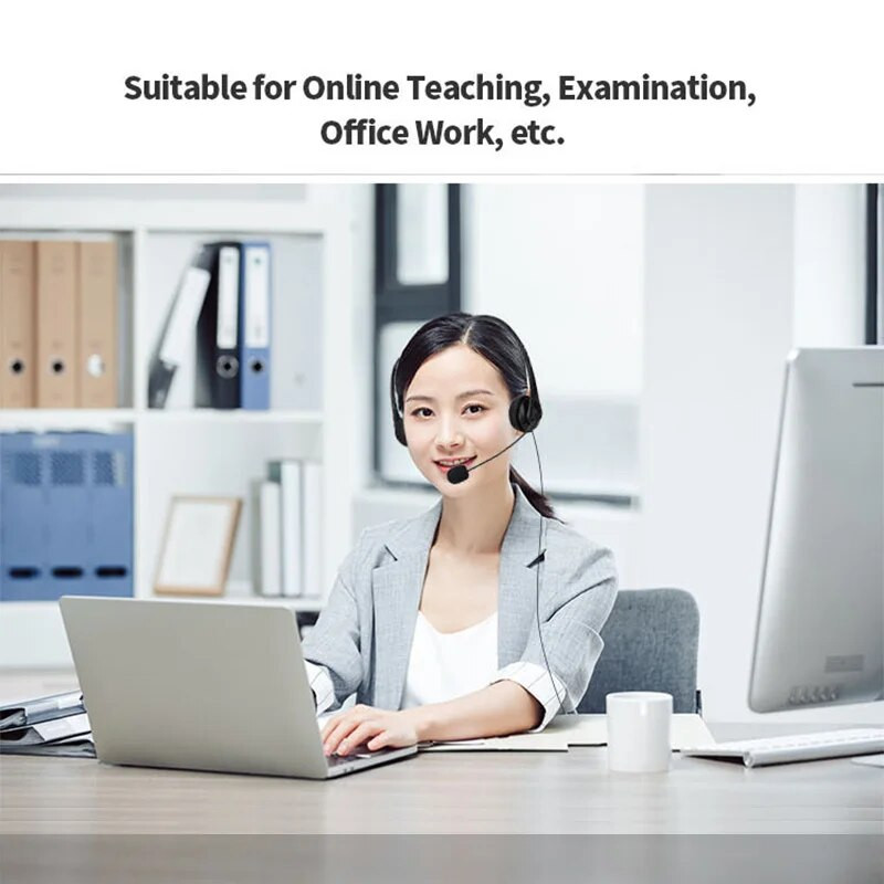 3,55 mm-es zajszűrő vezetékes fejhallgató mikrofonnal Könnyű gamer fejhallgató PC-hez/laptophoz/számítógépes üzleti fejhallgatóhoz