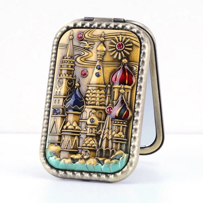 Mini Vintage sminktükör kétoldalas luxus Relievo összecsukható zsebes tükör lányoknak utazó hordozható kézi sminktükrök