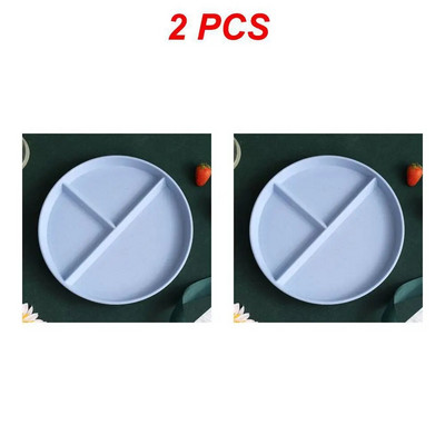 1/2 ks okrúhly štvorcový tanier na jedlo do kuchyne, opakovane použiteľný tanier na večeru pre dospelých, kontrola porcií, diéta, 3 priehradky, vhodné do mikrovlnnej rúry