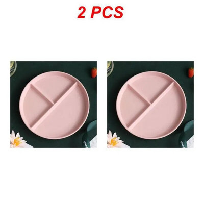 1/2 ks okrúhly štvorcový tanier na jedlo do kuchyne, opakovane použiteľný tanier na večeru pre dospelých, kontrola porcií, diéta, 3 priehradky, vhodné do mikrovlnnej rúry