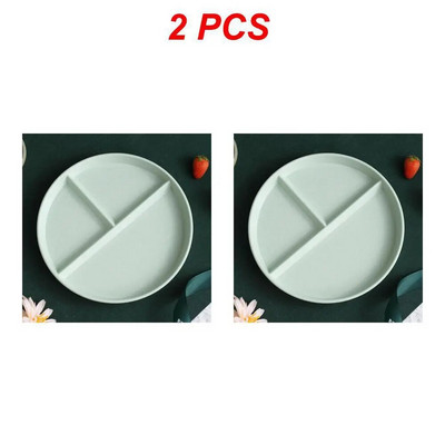 1/2 ks okrúhly štvorcový tanier na jedlo do kuchyne, opakovane použiteľný tanier na večeru pre dospelých, kontrola porcií, diéta, 3 priehradky, vhodné do mikrovlnnej rúry