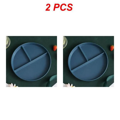 1/2 ks okrúhly štvorcový tanier na jedlo do kuchyne, opakovane použiteľný tanier na večeru pre dospelých, kontrola porcií, diéta, 3 priehradky, vhodné do mikrovlnnej rúry