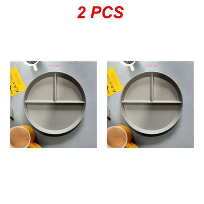 1/2 ks okrúhly štvorcový tanier na jedlo do kuchyne, opakovane použiteľný tanier na večeru pre dospelých, kontrola porcií, diéta, 3 priehradky, vhodné do mikrovlnnej rúry