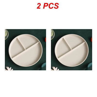 1/2 ks okrúhly štvorcový tanier na jedlo do kuchyne, opakovane použiteľný tanier na večeru pre dospelých, kontrola porcií, diéta, 3 priehradky, vhodné do mikrovlnnej rúry