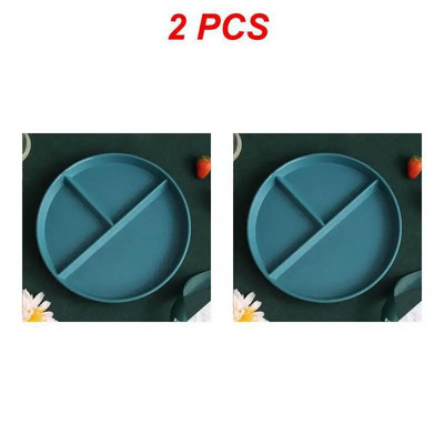 1/2 ks okrúhly štvorcový tanier na jedlo do kuchyne, opakovane použiteľný tanier na večeru pre dospelých, kontrola porcií, diéta, 3 priehradky, vhodné do mikrovlnnej rúry