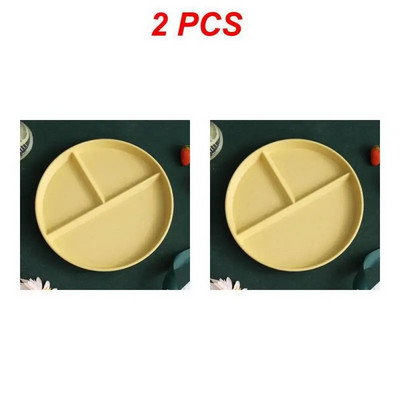 1/2 ks okrúhly štvorcový tanier na jedlo do kuchyne, opakovane použiteľný tanier na večeru pre dospelých, kontrola porcií, diéta, 3 priehradky, vhodné do mikrovlnnej rúry