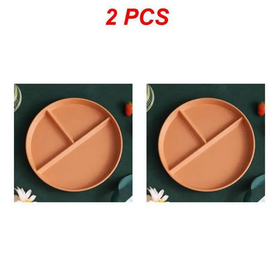 1/2 ks okrúhly štvorcový tanier na jedlo do kuchyne, opakovane použiteľný tanier na večeru pre dospelých, kontrola porcií, diéta, 3 priehradky, vhodné do mikrovlnnej rúry