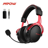 Mpow Air 2.4G vezeték nélküli gamer fejhallgató PS5/PS4/PC számítógépes fejhallgató zajszűrős mikrofonos USB jeladóval PC-játékosokhoz