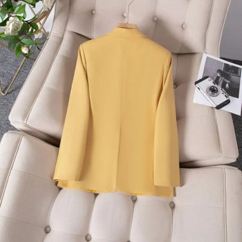 Κίτρινο μακρυμάνικο γυναικείο Blazer Slim Fit Jacket casual παλτό για καθημερινή χρήση Ανοιξιάτικο φθινοπωρινό πανωφόρι για γυναίκες