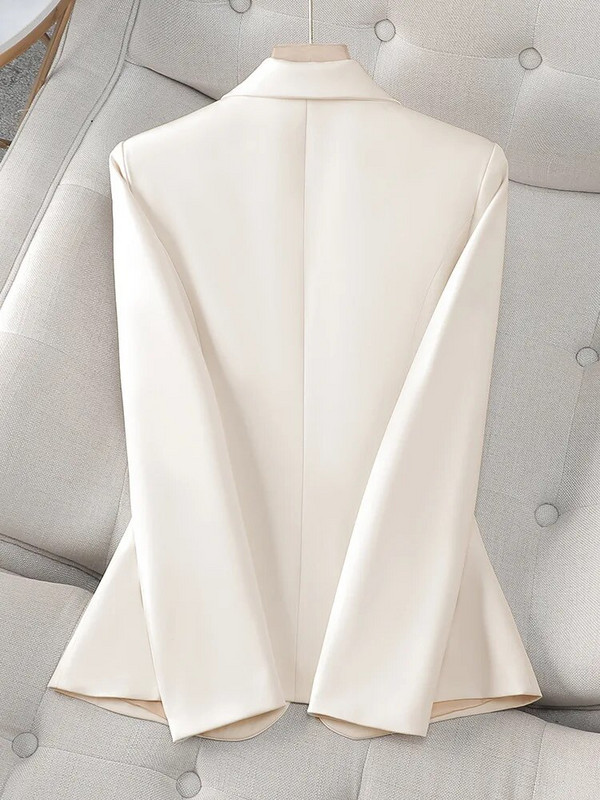 Fehér női blézer öltöny, hosszú ujjú, hétköznapi kabát, zöld, hivatalos kabát irodai női női felsőruházat blézer mujer