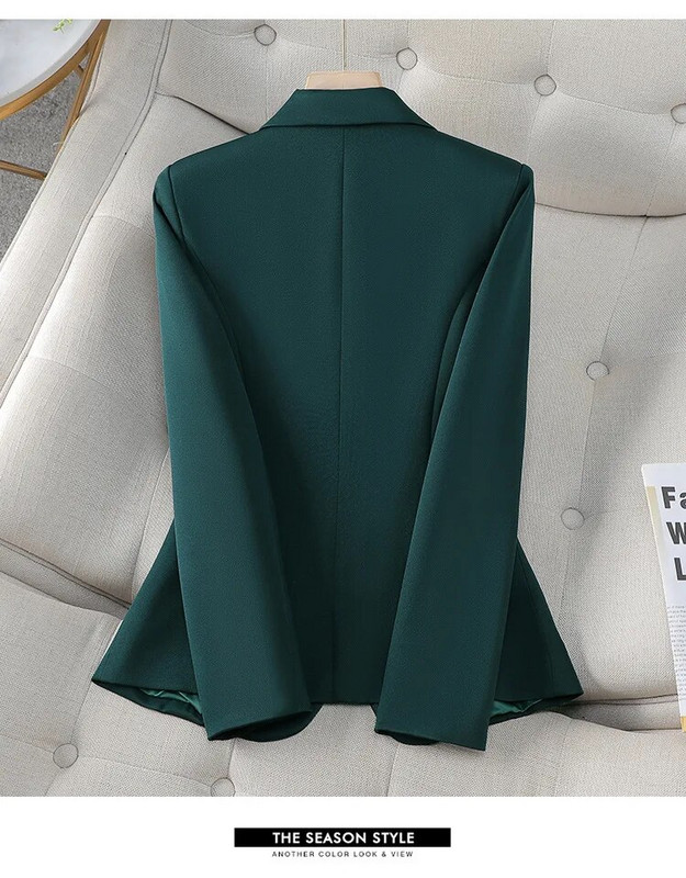 Fehér női blézer öltöny, hosszú ujjú, hétköznapi kabát, zöld, hivatalos kabát irodai női női felsőruházat blézer mujer