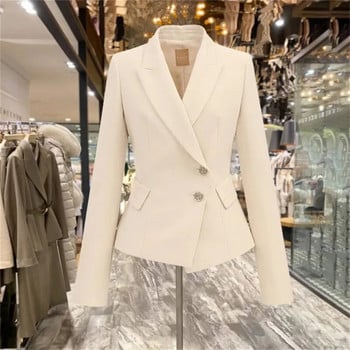 Дамски якета с тънка талия 2023 Пролет Есен Ново сако Дамски ежедневни нередовни модни сака с тънка подплата Блейзър