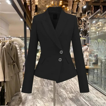 Μέση Slim Γυναικεία μπουφάν 2023 Άνοιξη Φθινόπωρο Νέο Σακάκι Γυναικείο κοστούμι Casual Ακανόνιστη Μόδα Ταμπεραμέντο σε λεπτή επένδυση Blazer
