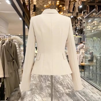 Дамски якета с тънка талия 2023 Пролет Есен Ново сако Дамски ежедневни нередовни модни сака с тънка подплата Блейзър