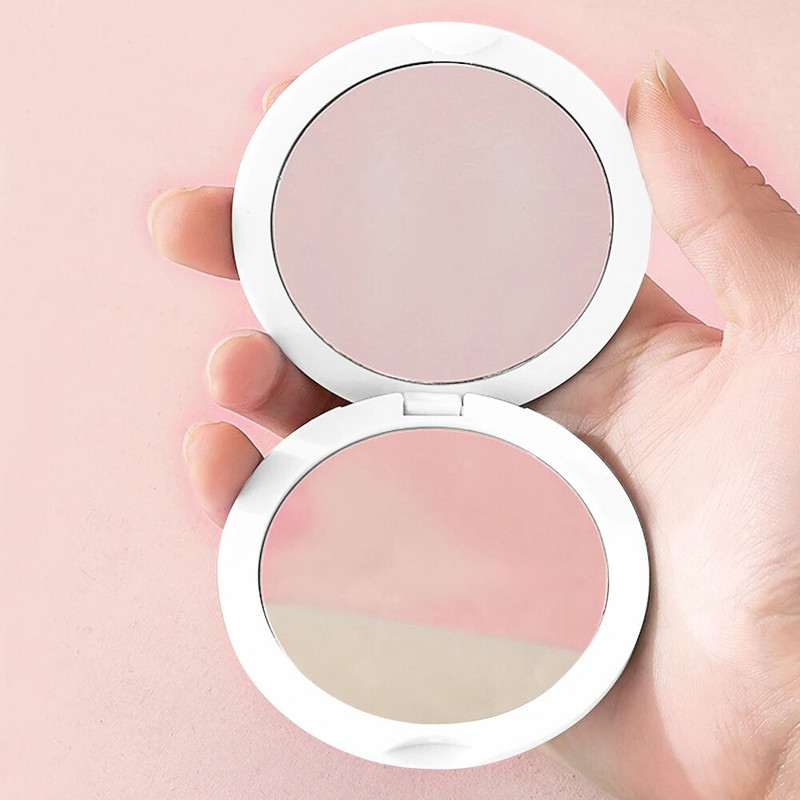 Καθρέφτης καλλυντικών διπλής όψης Στρογγυλός αναδιπλούμενος καθρέφτης μακιγιάζ ταξιδιού Οβάλ φορητός καθρέφτης φορητός για τσέπη τσάντα τσάντας