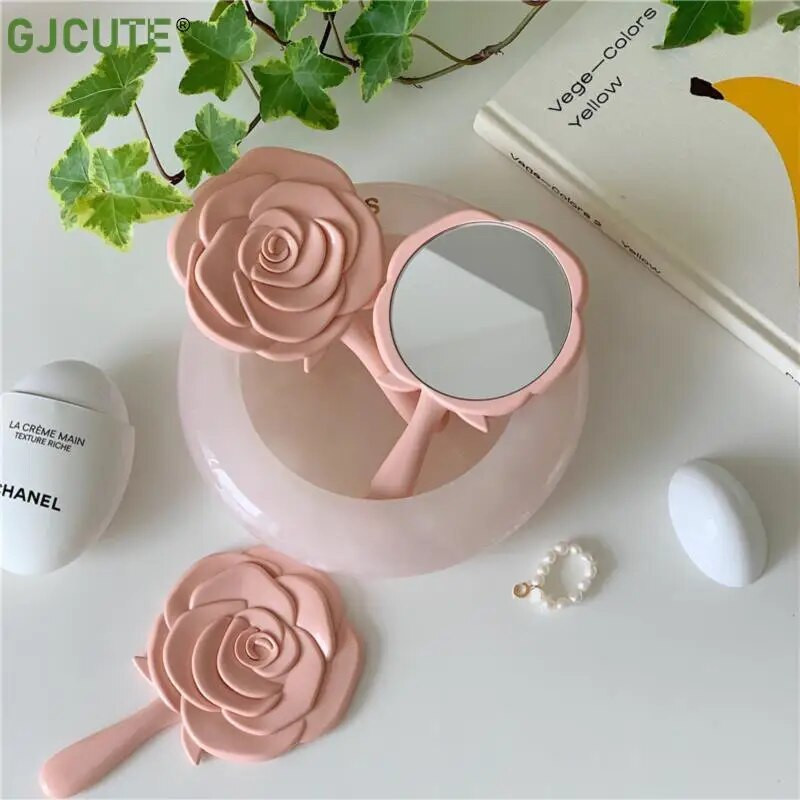 1db kézi hiúsági tükör Vintage Rose sminktükör kéztükör zsebtükör sminktükör kozmetikai kompakt tükör nőknek